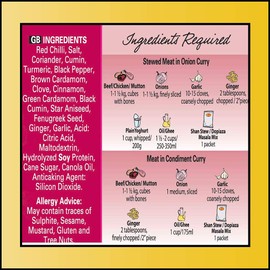 Shan Stew/Dopiaza Recipe and Seasoning Mix 1.76 oz (50g) - Spice Powder for Meat in Condiments Curry - Suitable for Vegetarians - Airtight Bag in a Box