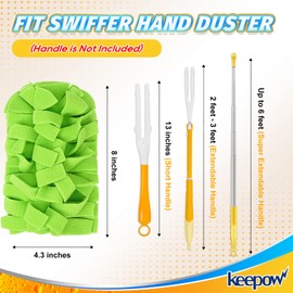 KEEPOW 20 Pack Reusable Duster Refill Compatible with Swiffer Duster Refill, Microfiber Dusters for Cleaning, 360° Heavy Duty Duster Refills(Handle is Not Included)