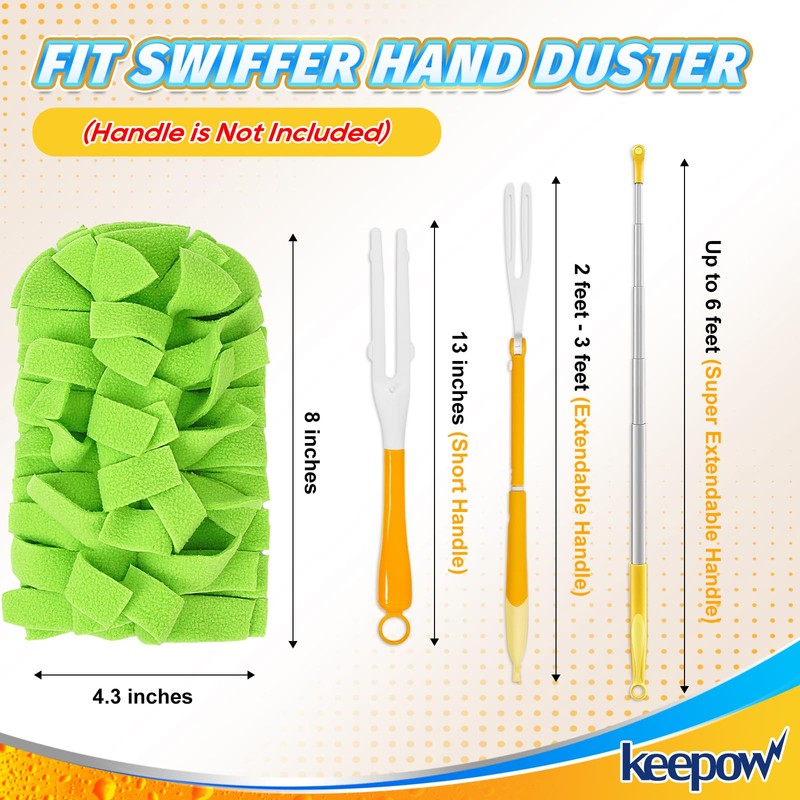 KEEPOW 20 Pack Reusable Duster Refill Compatible with Swiffer Duster