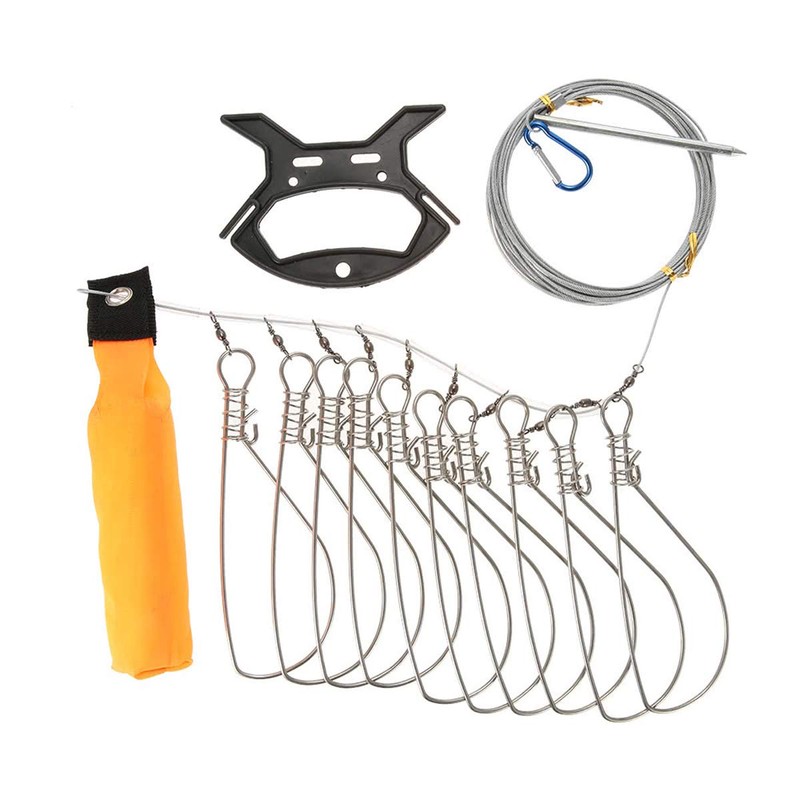 Techson Fish Stringer Kit, Portable Live Fish Large Buckle Lock,