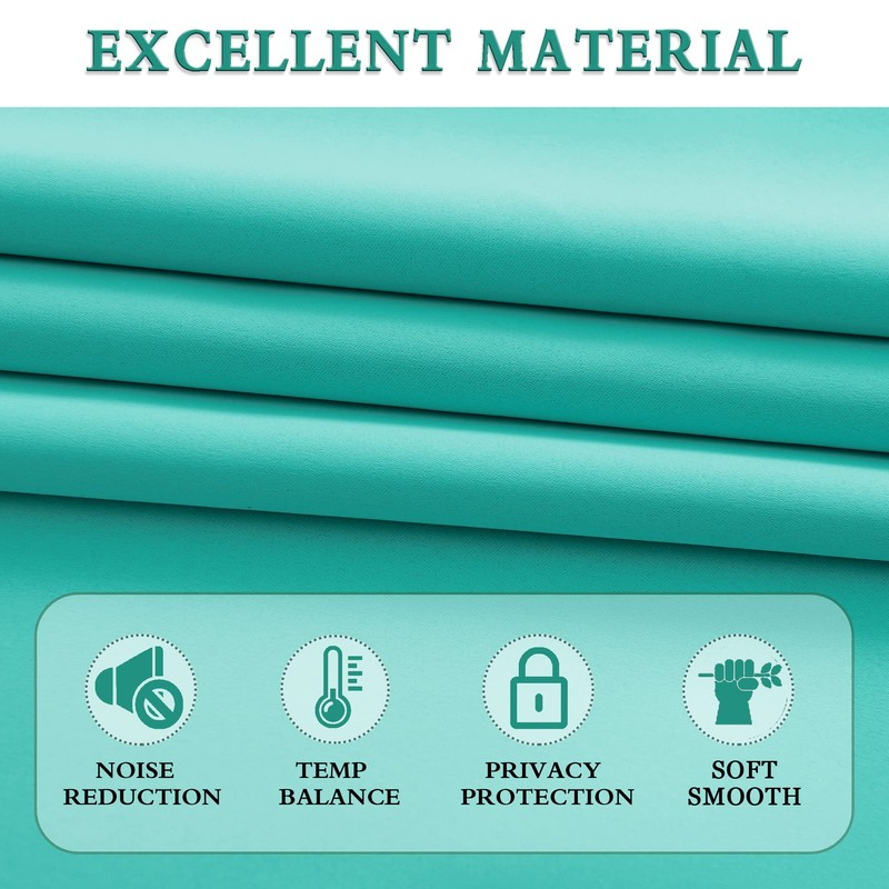 DONREN - Cortinas opacas de color turquesa para recámara, con
