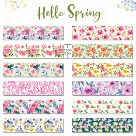 ktxaby 12 Rolls Flower Washi Tape Set,Spring Colorful Garden Themed Decorative Paper Tapes Floral Masking Tape for Monther's Day Scrapbooks Journals Vision Boards Planners DIY Crafts(5m/roll)