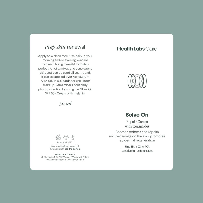 Health Labs Care Repair Cream with Ceramides Solve On for