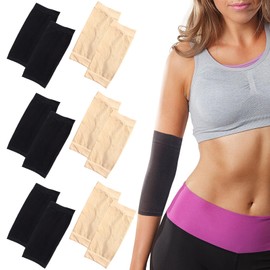 6 Pairs of Tattoo Cover Forearm Bandage Tattoo Cover Up Tattoo Protection Arm Upper Arm Sleeves Women Summer Breathable for Covering Tattoos Sun Protection Unisex (Skin Colour + Black)