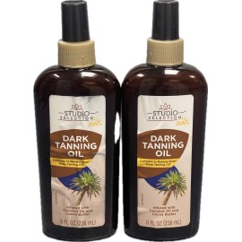 Studio Selection Dark Tanning Oil 8oz Compare To Banana Boat New PACK OF 2 NEW