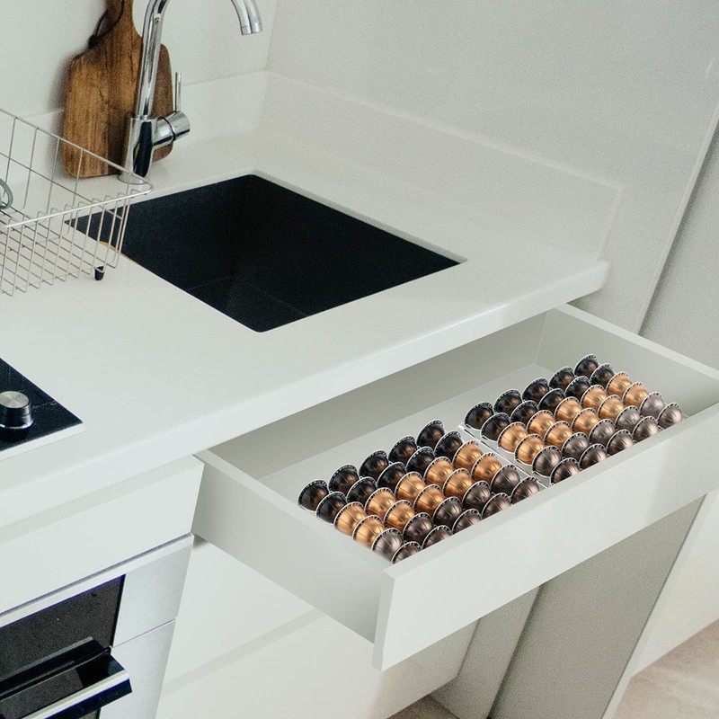 SUMERFLOS Coffee Capsule Storage Tray, Drawer Insert Organizer Holds 30