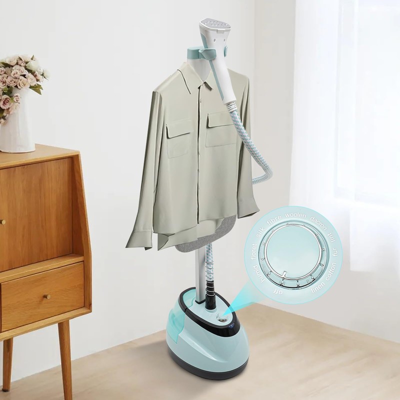 Standing Steamer with Ironing Board, 0.42Gallon Water Tank, Heats in