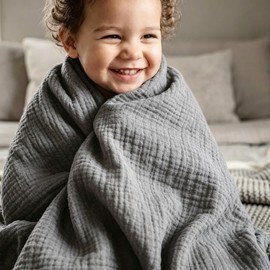 EMME 6-Layer Gauze Blanket, Baby 100% Cotton, Bath Towel, Swaddle, Newborn, 100% Cotton, Towel Blanket, Kids, Baby, Breathable, Absorbent, Quick Drying, Nursing Cape, Swaddle, Baby Shower, Spring