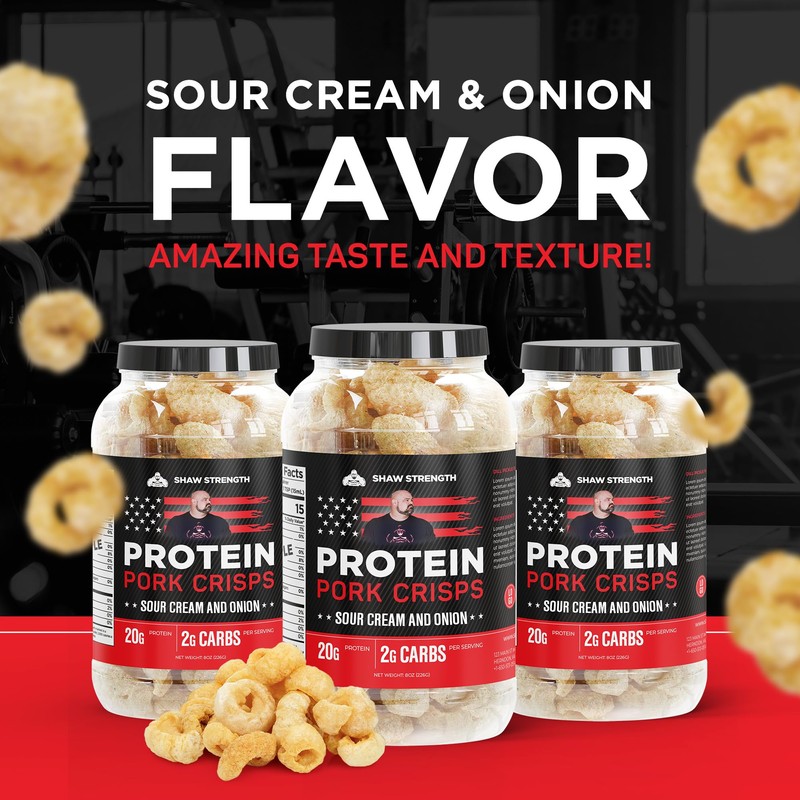 Shaw Strength Protein Pork Rinds (Sour Cream, 8oz); Developed for
