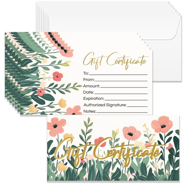 Doodlream 40 Sets Gift Certificate for Business, Blank Gift Cards