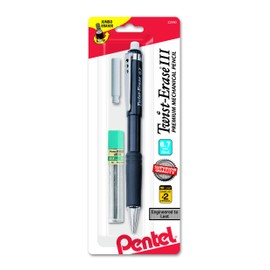 Pentel Twist-Erase III Mechanical Pencil, (0.7mm) Medium Line, with Lead and Eraser Refills (QE517LEBP)