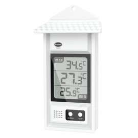 Digital Max Min Greenhouse Thermometer - Monitor Max and Min Temperatures In The Greenhouse Garden or Home For Indoor or Outdoor Use Easily Wall Mounted