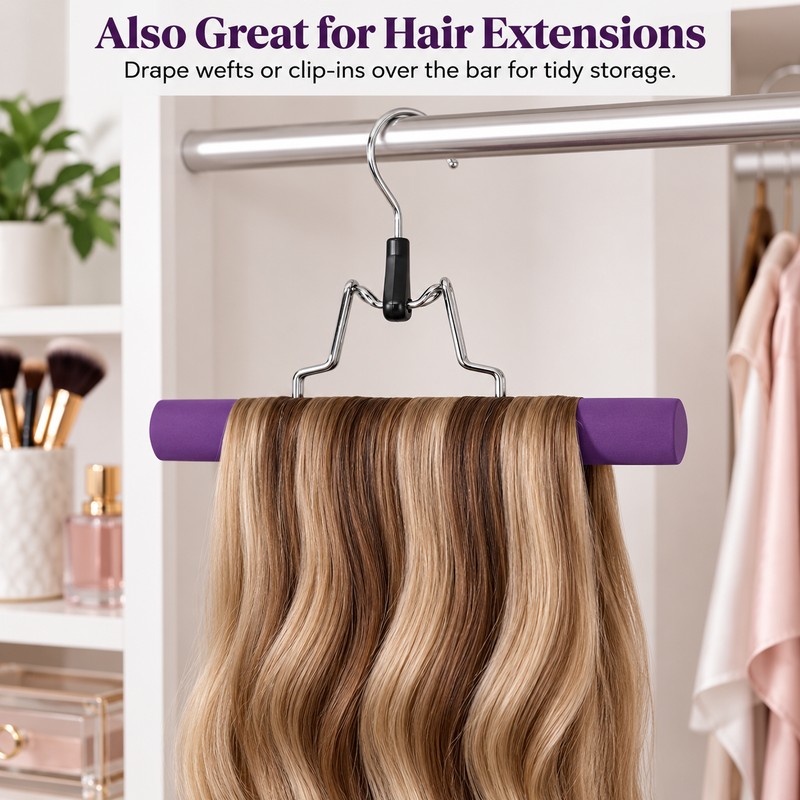 Wig Hanger for Hair Extensions & Wigs – Wooden Storage
