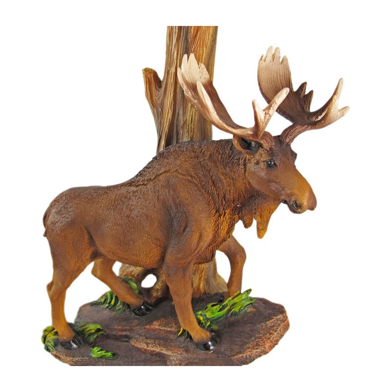 North American Bull Moose Table Lamp w/Shade