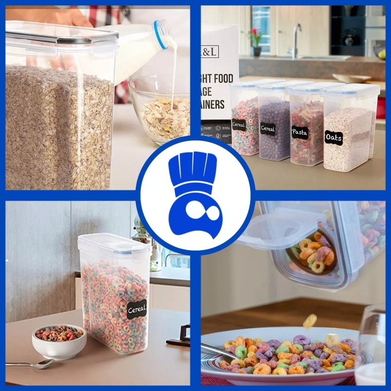 Bluelander Juego De 4 Recipientes Herméticos De Plástico Para Cereales
