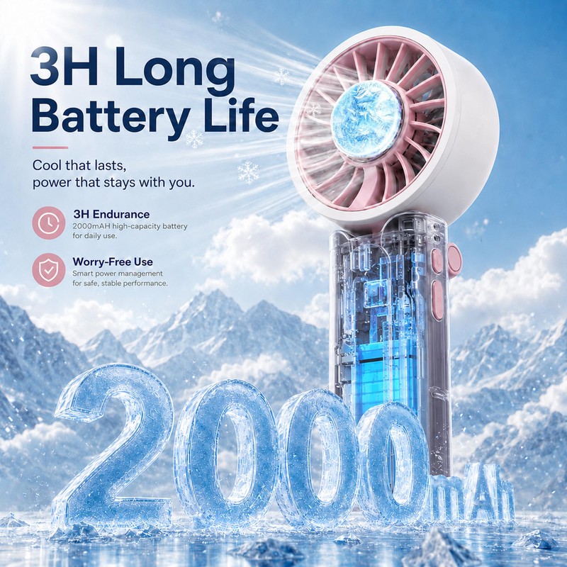 Handheld Portable Fan with Ice Cooling,Ice Cooling Umbrella Clip-on Fan,