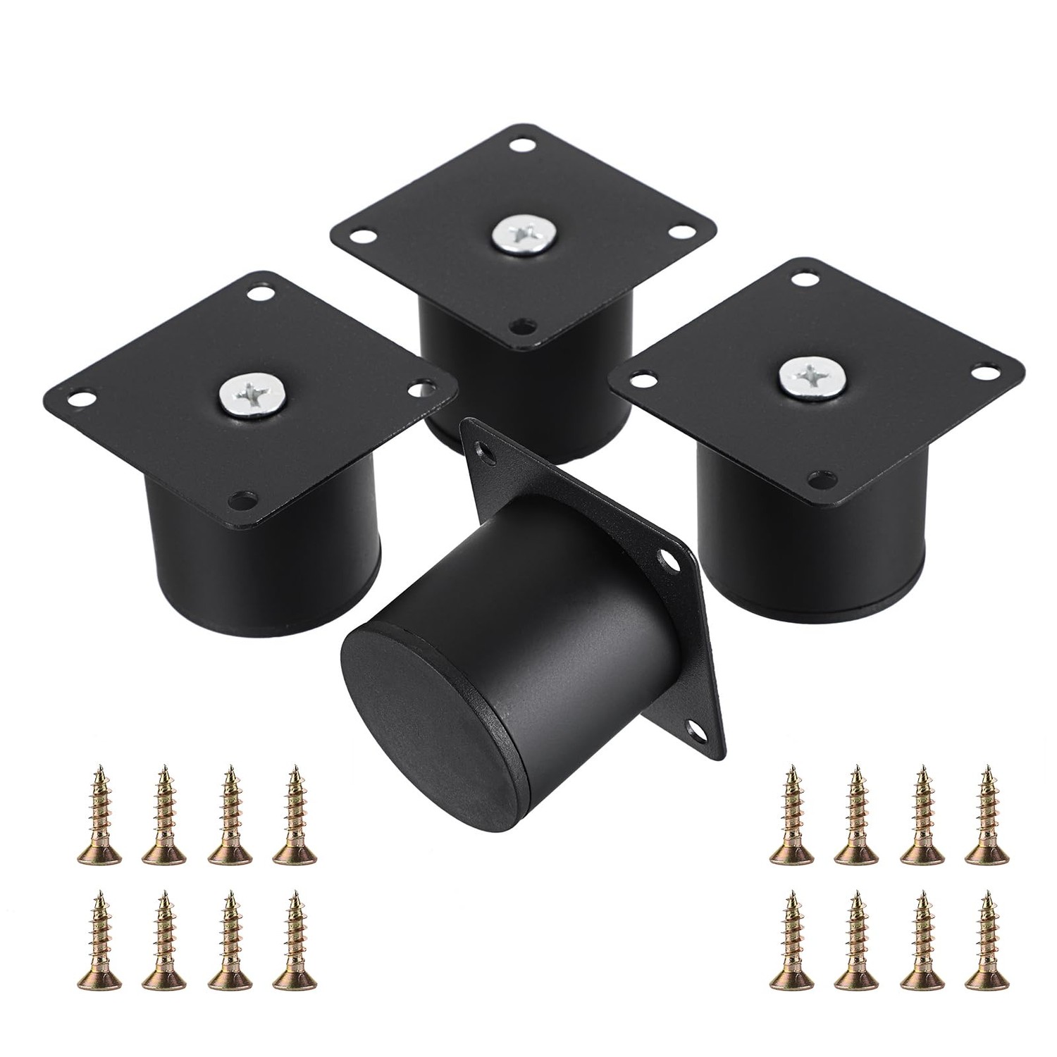 BTSKY 4Pcs 2 Inch Metal Furniture Cabinet Legs - Black Stainless Steel ...
