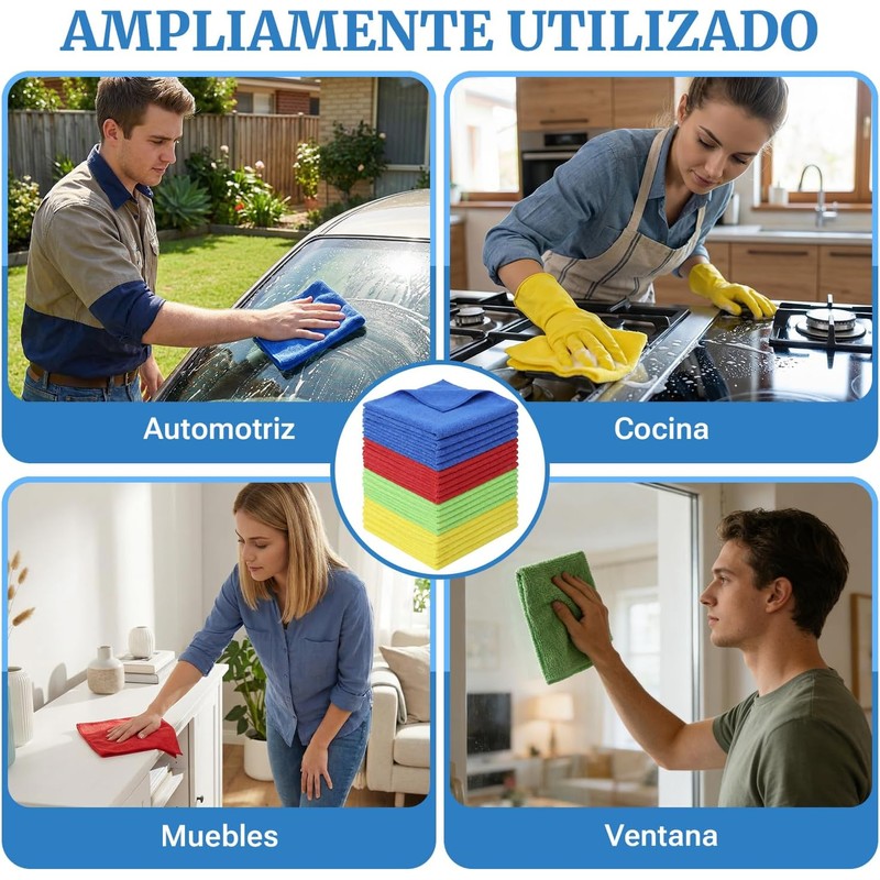 Paños de Limpieza de Microfibra Sugarzoon 20 Piezas 30x30 cm
