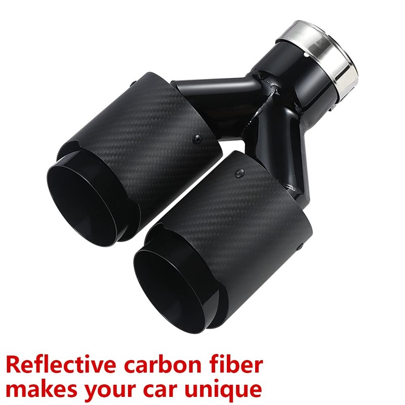 A-KARCK Carbon Fiber Exhaust Tip 3" Inlet to Dual 3.5"