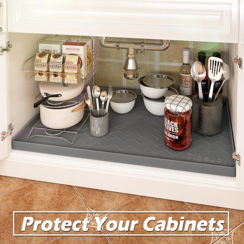 TigeJoy Waterproof Mat for Under Sink 22" x 19" -