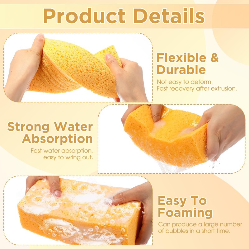Mimorou 10 Pcs Large Sponge Bulk 7.9 x 3.9 x