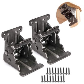 ZHANChen Folding Hinge Table Legs Folding Locking Table Legs Support Bracket Folding Console for Dark Bronze Steel Folding Hinge Hardware with 18 Screws (Pack of 2)