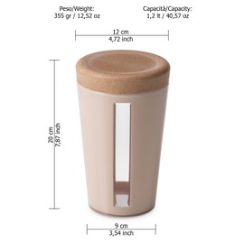 omada Design - 0.75 lt jar - Plastic and wooden container with lid for food freshness - Made in Italy - Ecoliving line