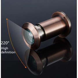 Zerodis Door Viewer with Privacy Screen Door Viewer Security Peek Peephole Optical Glass 220 Degree Wide Angle (Bronze)
