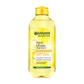 Garnier Express Aclara Agua micelar desmaquillante con Vitamina C Tono Uniforme, 400ml. Limpia, desmaquilla y unifica, para todo tipo de piel