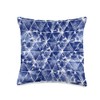 Blue Indigo Japanese Pattern Shibori Throw Pillow