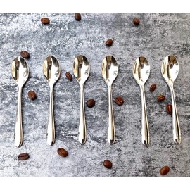 Pretty Home 6 Pieces Set 4.5"Coffee Spoon, Demitasse spoon,Espresso spoon Stainless Steel 18/10 (SUS 304#) Food Safety Grade