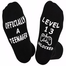 Rienan 13 Year Old Boys Socks Non-Slip 13 Year Old Teenage Socks Cotton Gifts for 13 Year Old Boys Gift for 13 Year Old Boys Teenager Gifts for 13 Year Old Boys, black