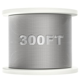 BLIKA 200FT 1/8" Stainless Steel Cable, T316 Marine Grade, Stainless Steel Wire Rope 7x7 Strand Construction, 1850lbs Breaking Strength Aircraft Cable for Deck Cable Railing, DIY Balustrades, Silver