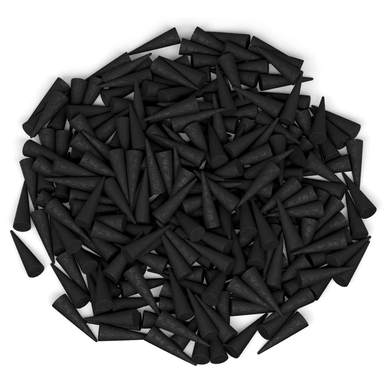 Black Coconut Charcoal Incense Cones 2" TOPFLOW - 60 Pack