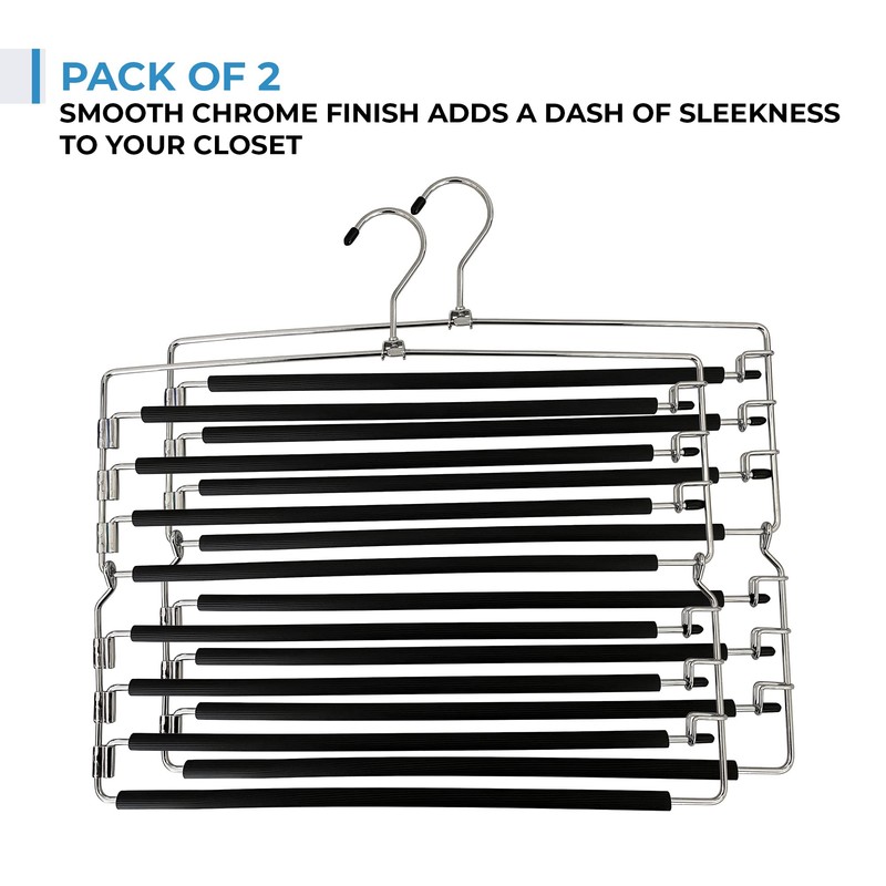 USTECH Arm Pants Hanger-8 Tier, Multi Tier Swing Hanger with