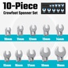 DURATECH 10 Piece 3/8" Drive Crowfoot Spanner Set, Open End
