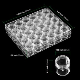 HAKZEON 4 Pack 30 Grids Diamond Painting Storage Box with Lids, Clear Embroidery Diamond Beads Storage Containers, for Jewelry Nail Art Accessories DIY Craft