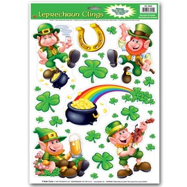 Leprechaun/Shamrock Clings Party Accessory (1 count) (10/Sh)