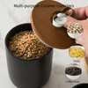 Black Ceramic Canister Set, 3pcs Ceramic Kitchen Canisters for Countertop