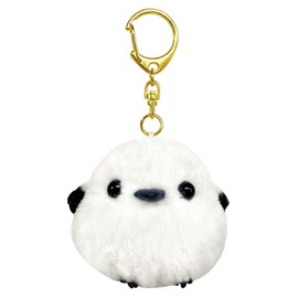 Amufan Plush Fukufuku Shimaenaga Mascot, Key Holder, White, XS