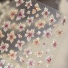 LIFOOST Pink Lily Flower Nail Stickers 5D Embossed Spring Floral