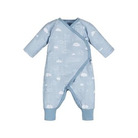 Under the Nile Organic Cotton Muslin Side Snap Kimono - Clouds - 0-3 Months