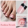 Fake Toe Nail Press ons-Black French Tip Press on Toenails