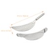 MUCKLILY 2pcs Stainless Steel Pot Strainer with Handle, Moon-shaped pan