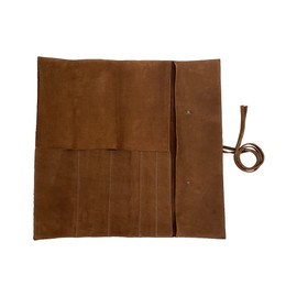 Hide & Drink, Rustic Leather Knife Roll Case (5 pockets), Compact Carry On Bag for Traveling Chefs & Cooks, Kitchen Tool Storage Organizer, Handmade Includes 101 Year Warranty (Swayze Suede)