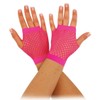 Vibrant Neon Pink Short Fishnet Gloves (1 Pair) - Perfect