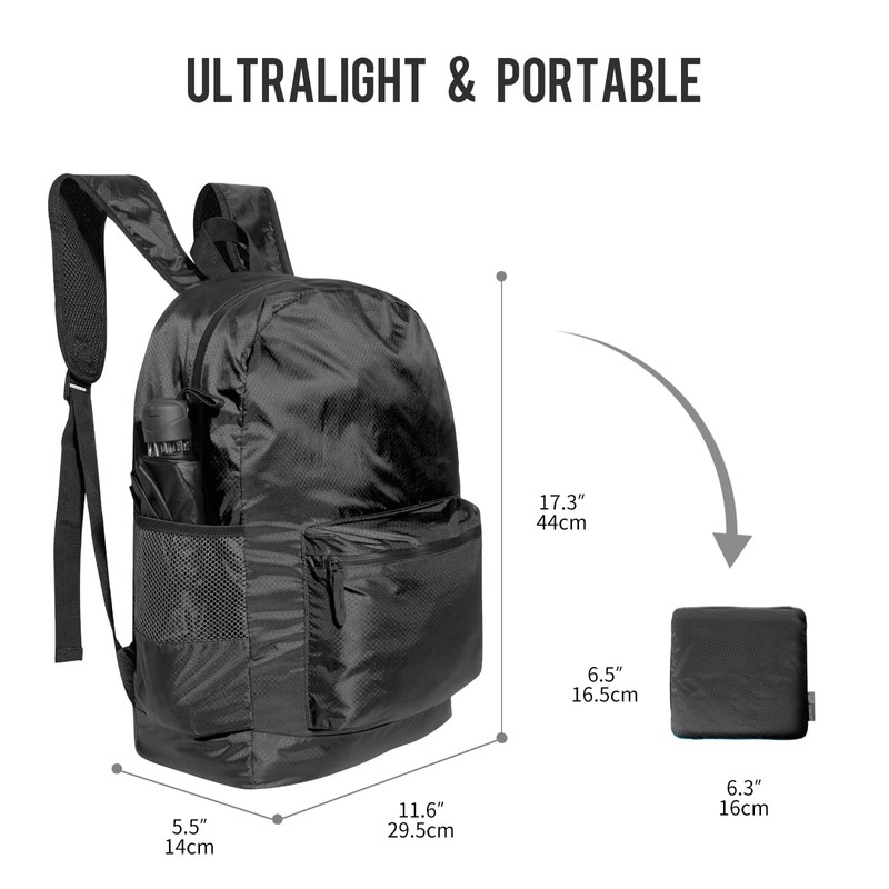 [pack all] 軽量バックパック 折りたたみ リュック撥水加工 ハイキングデイパック 18L コンパクト アウトドア 旅行