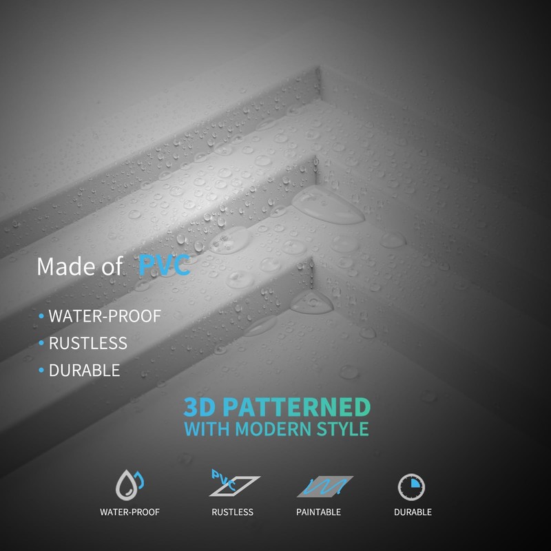 Art3d 12-Pack 24×24 Inch PVC Waterproof Drop Ceiling Tiles for