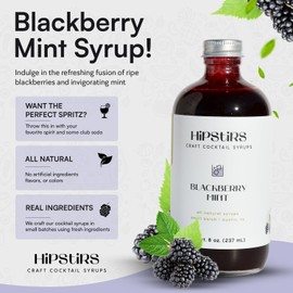 HipStirs Blackberry Mint Syrup for Cocktails - Real Ingredients Make our Blackberry Syrup for Drinks Perfect for a Sangria Mix (8 Fl Oz)