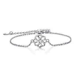 BriLove Gifts for Mom Women 925 Sterling Silver Endless Love Vintage Irish Celtic Knot Link Bracelet for Mothers Day/Valentines Day/Birthday/Christmas/Anniversary
